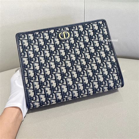 blue 30 montaigne dior oblique jacquard 2-in-1 pouch|2.